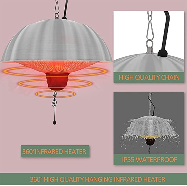 Recessed infrared ceiling heater